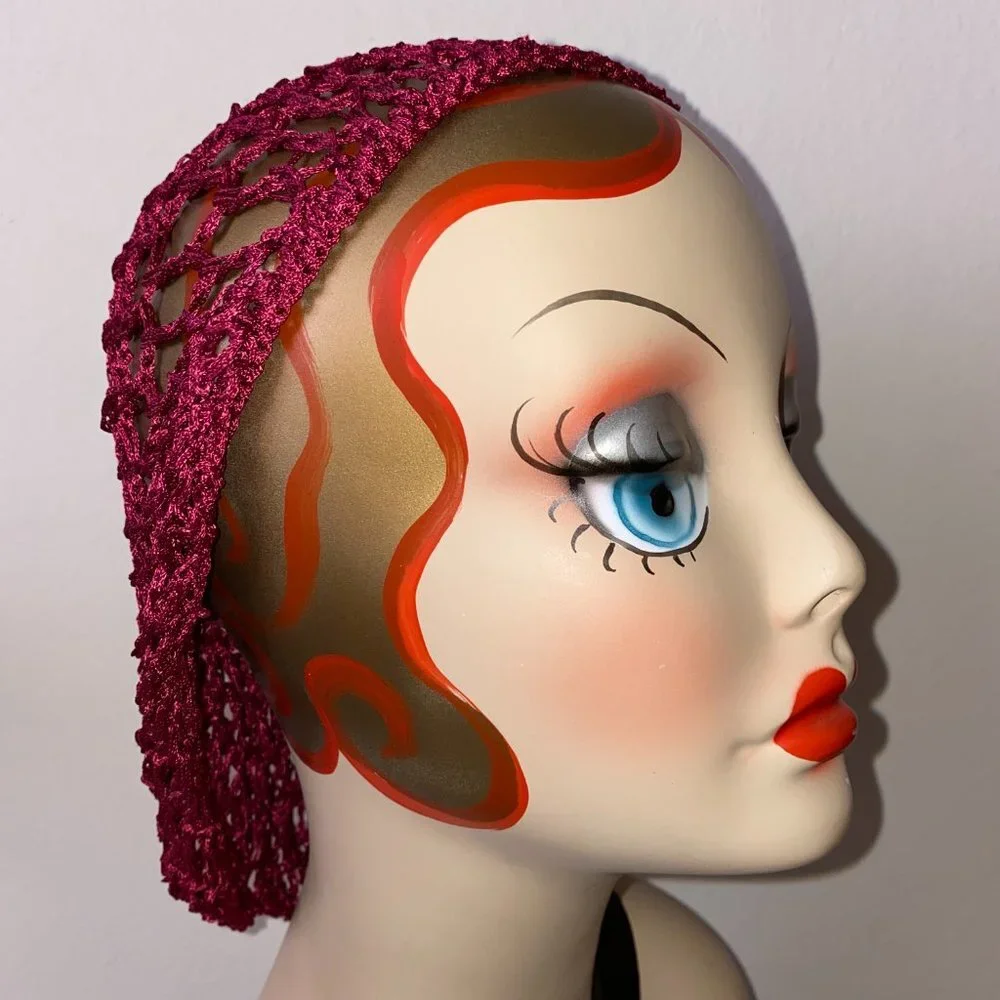Wine Pinup Retro rockabilly Vintage Hair Snood Hair Net